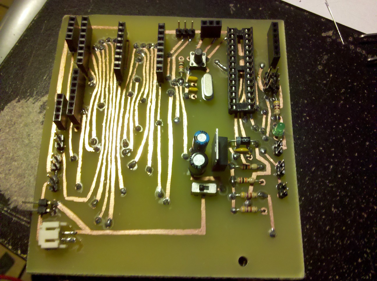 Custom PCB with parts soldered in